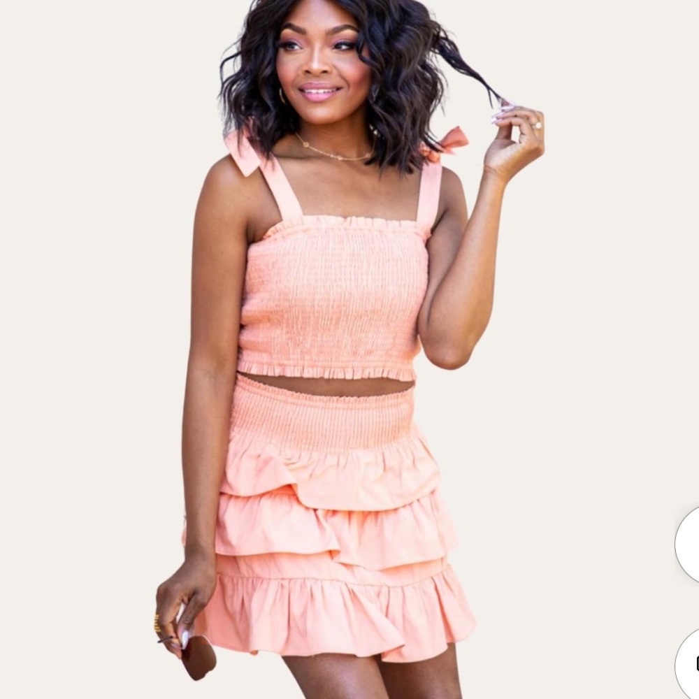 Pink lily Skirt set
